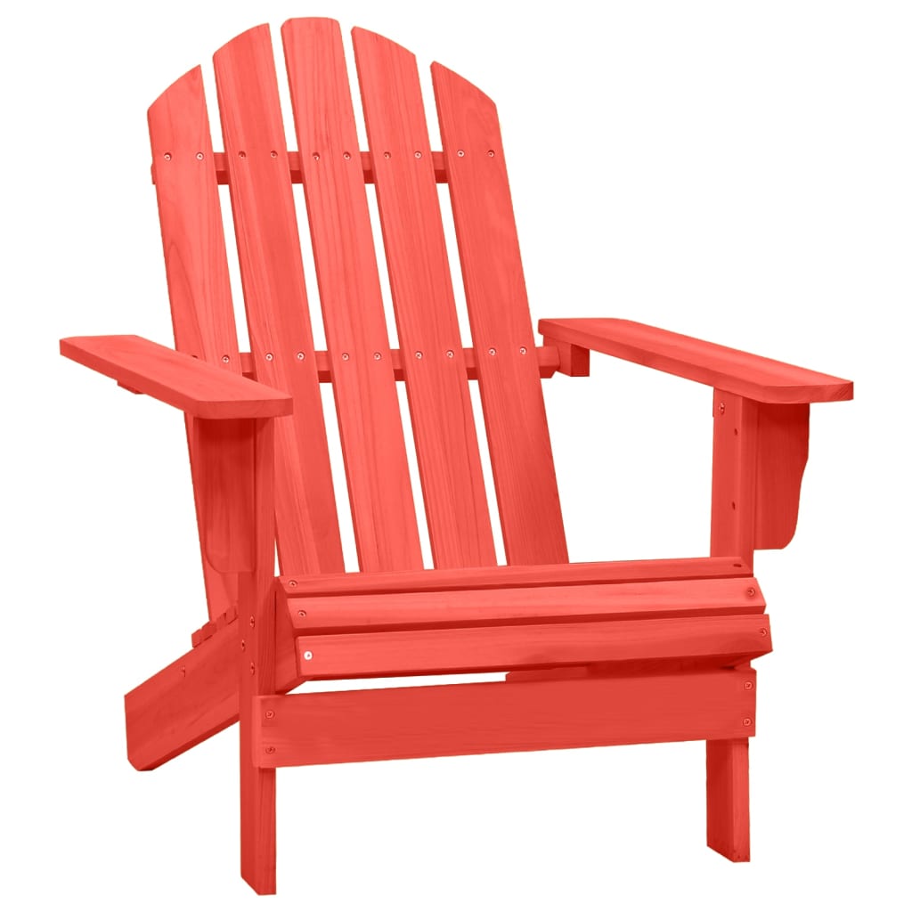 vidaXL Krzesło ogrodowe Adirondack, lite drewno jodłowe, czerwone