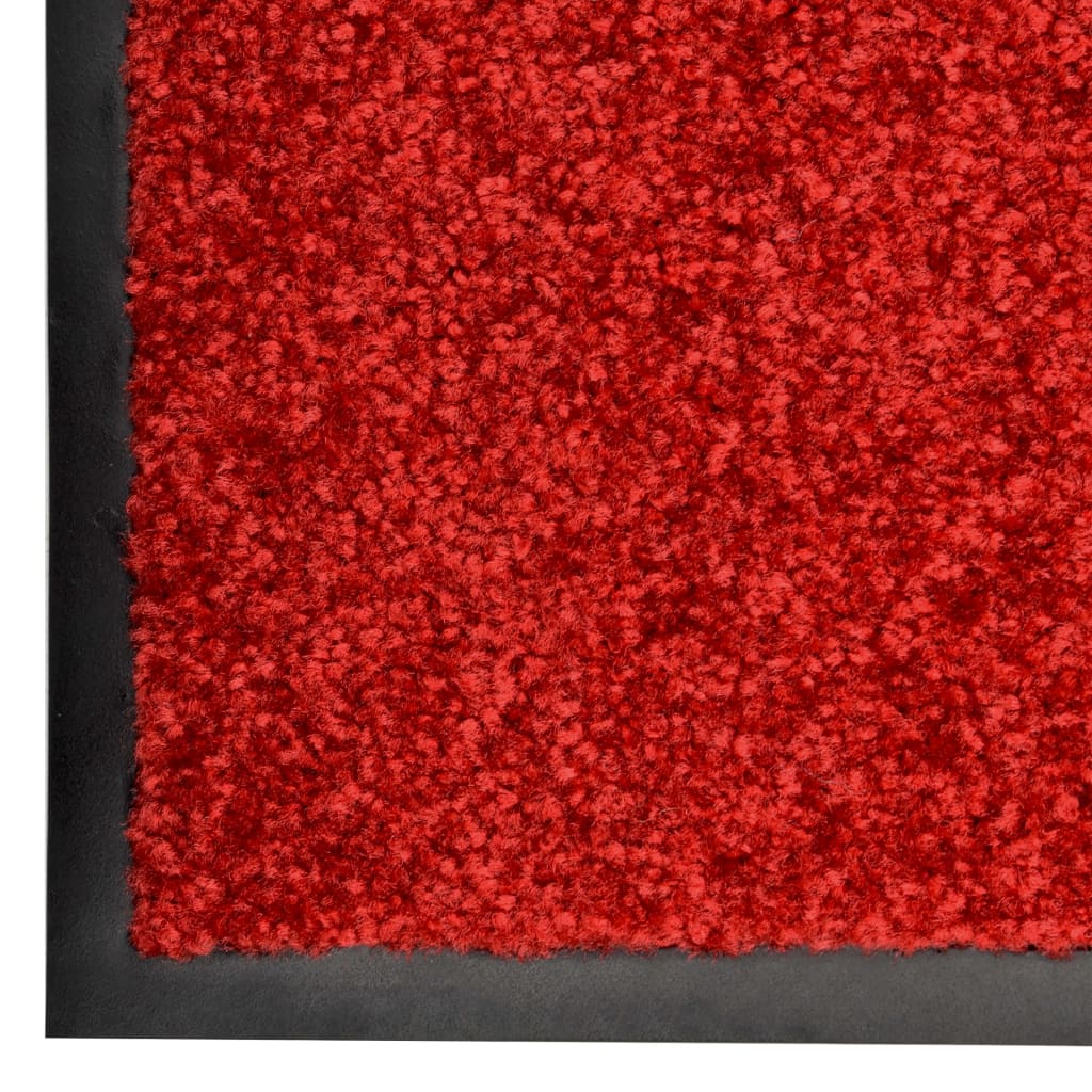 vidaXL Wycieraczka z możliwością prania, czerwona, 90 x 120 cm