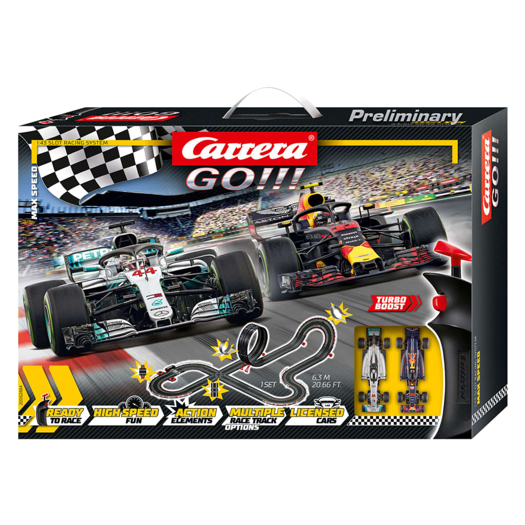 Carrera GO Tor wyścigowy z samochodami Max Speed, 1:43