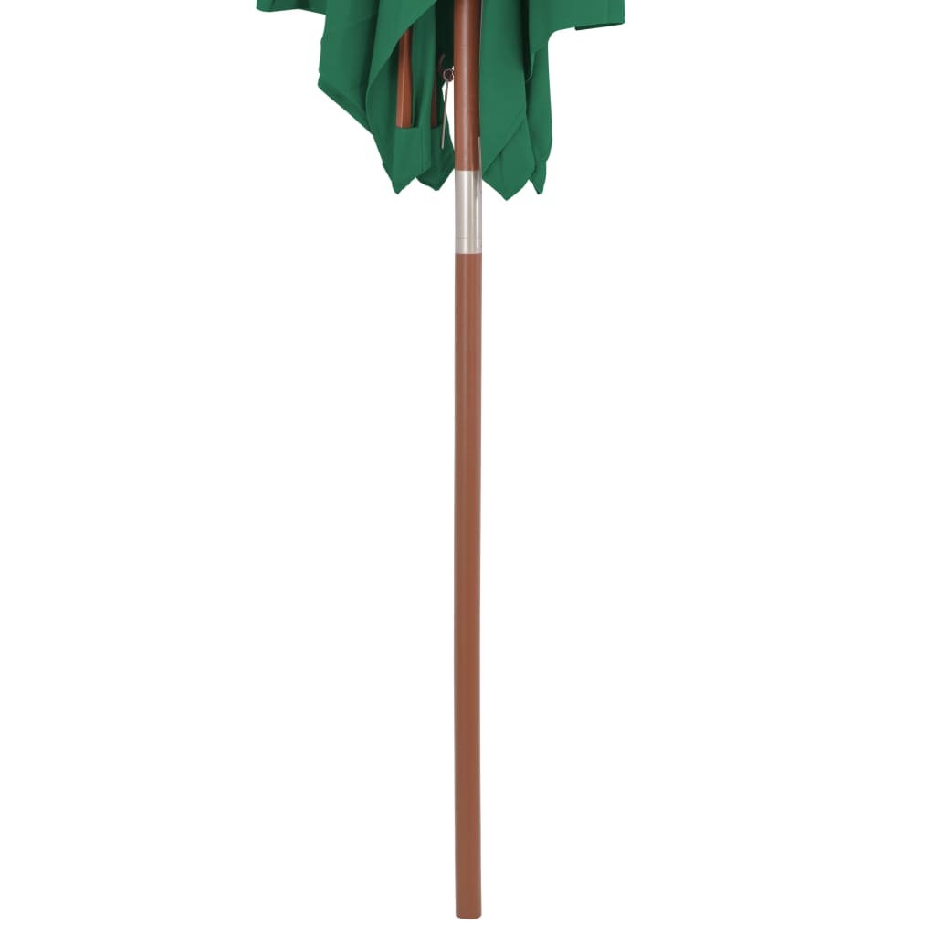 vidaXL Parasol ogrodowy na drewnianym słupku, 150 x 200 cm, zielony