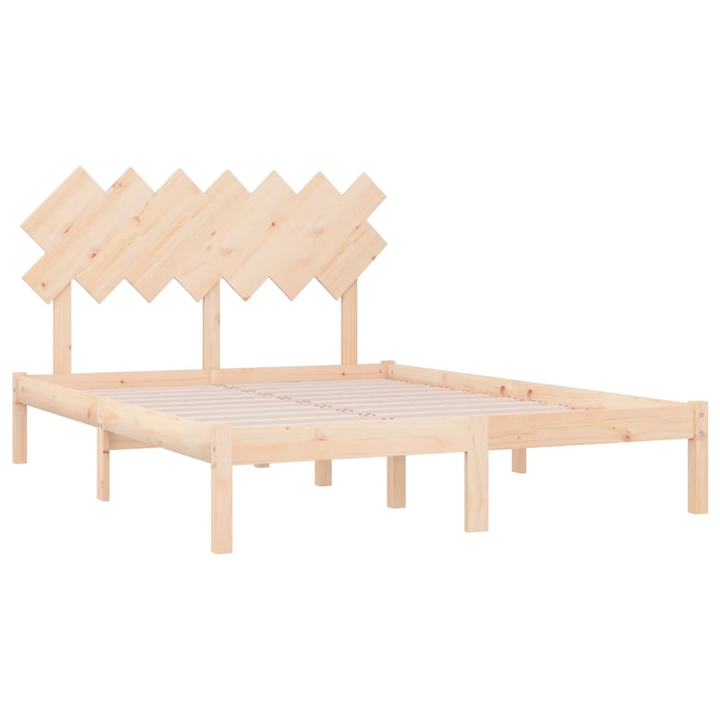 vidaXL Rama łóżka, 140x200 cm, lite drewno