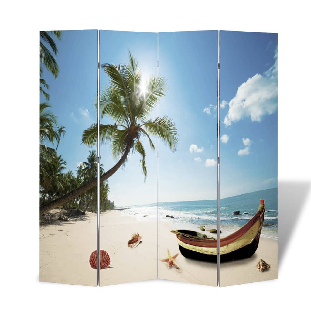 vidaXL Składany parawan, 160x170 cm, motyw plaży