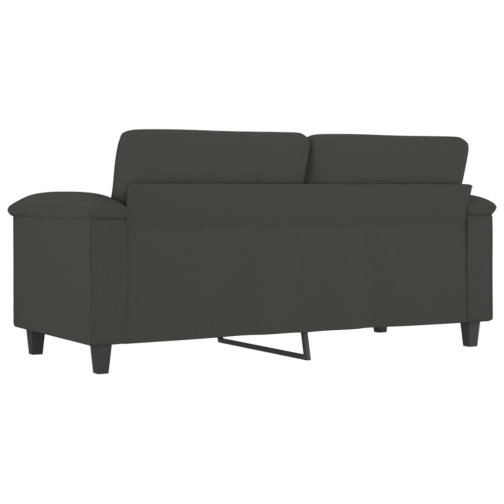 vidaXL Sofa 2-osobowa, ciemnoszary, 140 cm, tapicerowana mikrofibrą