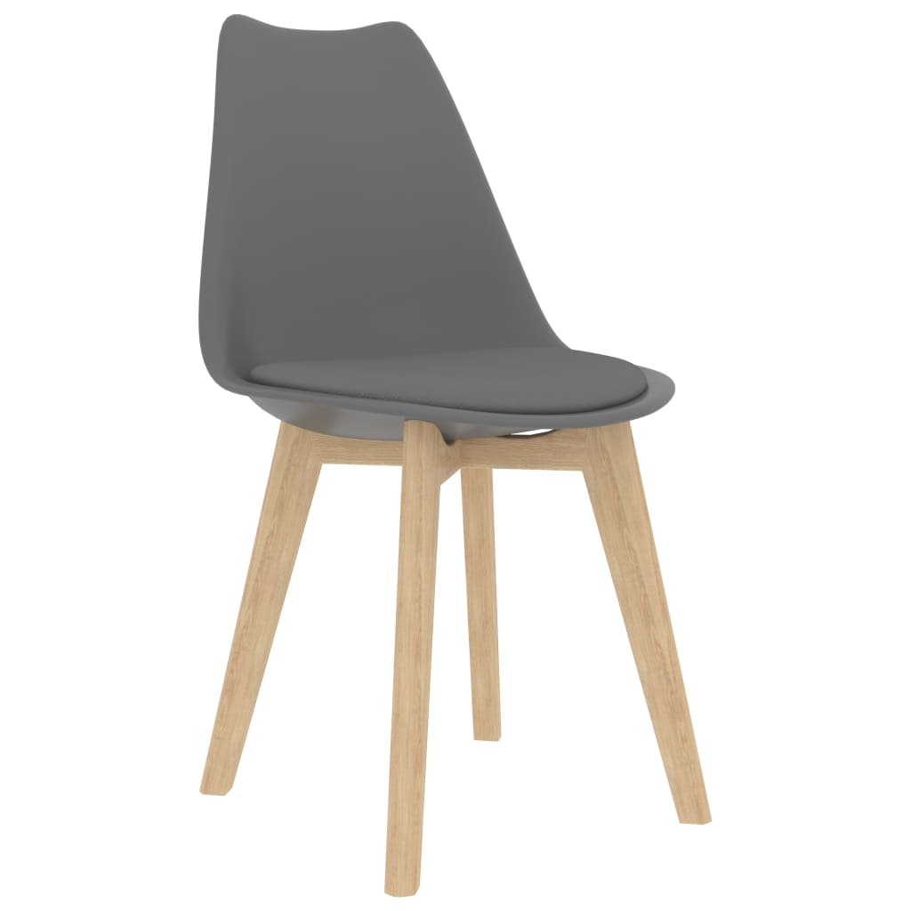 vidaXL Krzesła stołowe, 4 szt., szare, plastikowe
