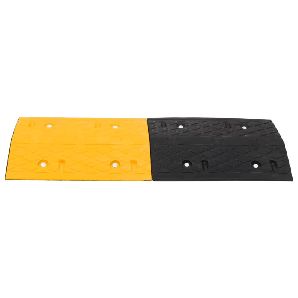 vidaXL Próg zwalniający, żółto-czarny, 97x32,5x4 cm, gumowy