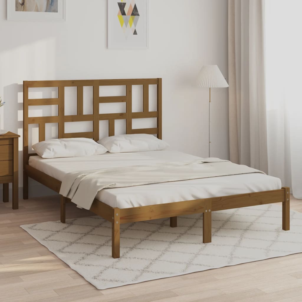 vidaXL Rama łóżka, miodowy brąz, lite drewno, 120x200 cm