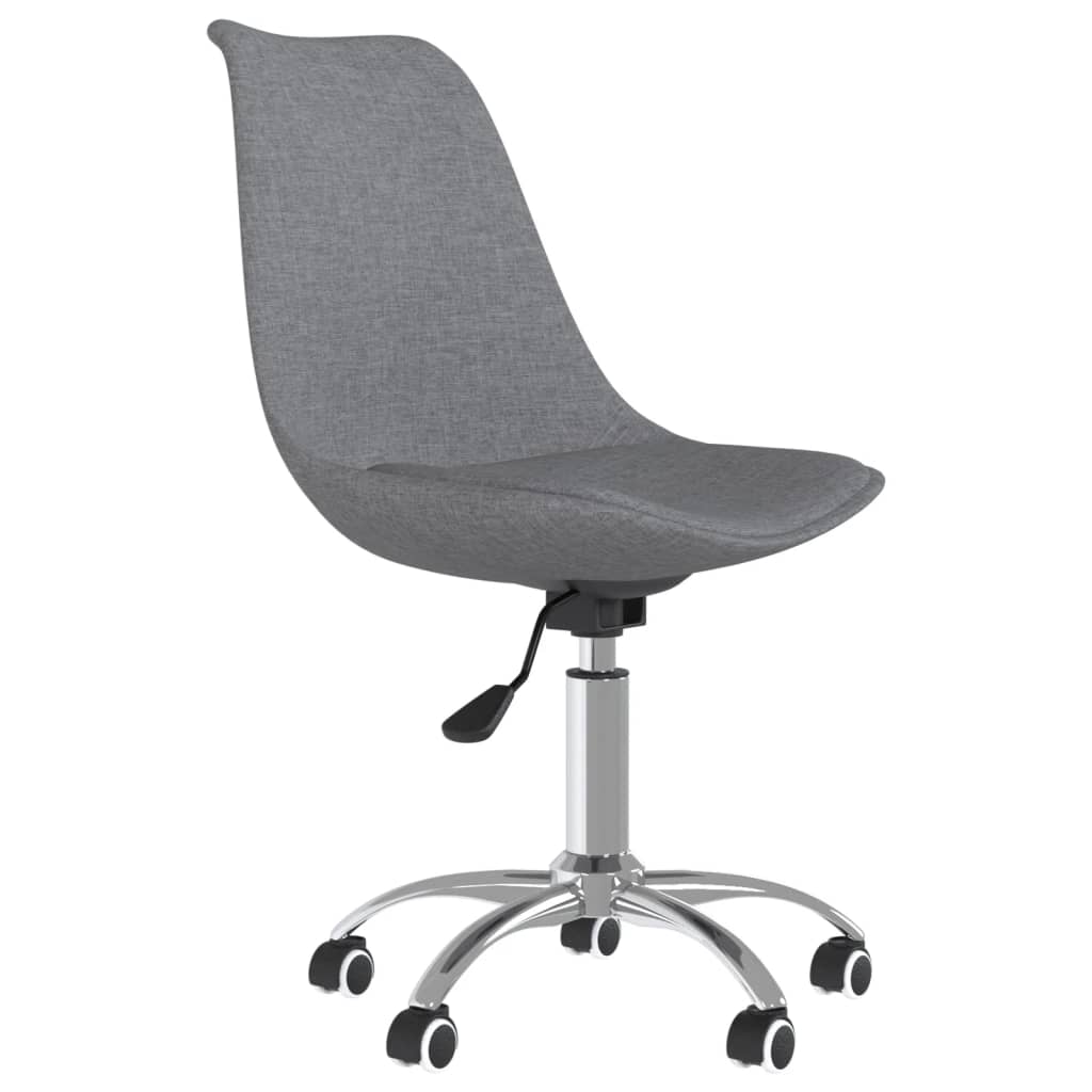 vidaXL Obrotowe krzesła stołowe, 6 szt., jasnoszare, obite tkaniną