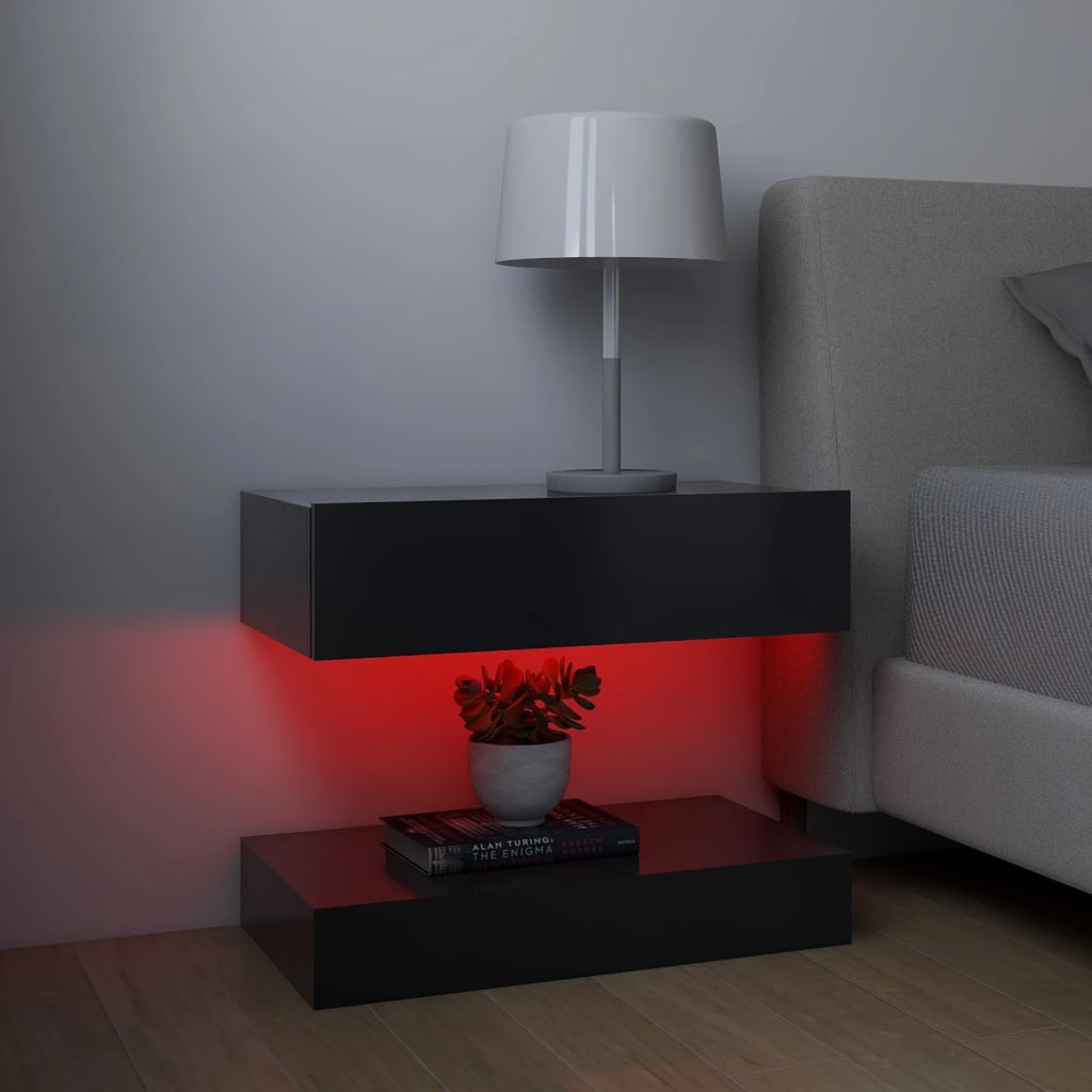 vidaXL Szafki pod TV z oświetleniem LED, 2 szt., szary, 60x35 cm