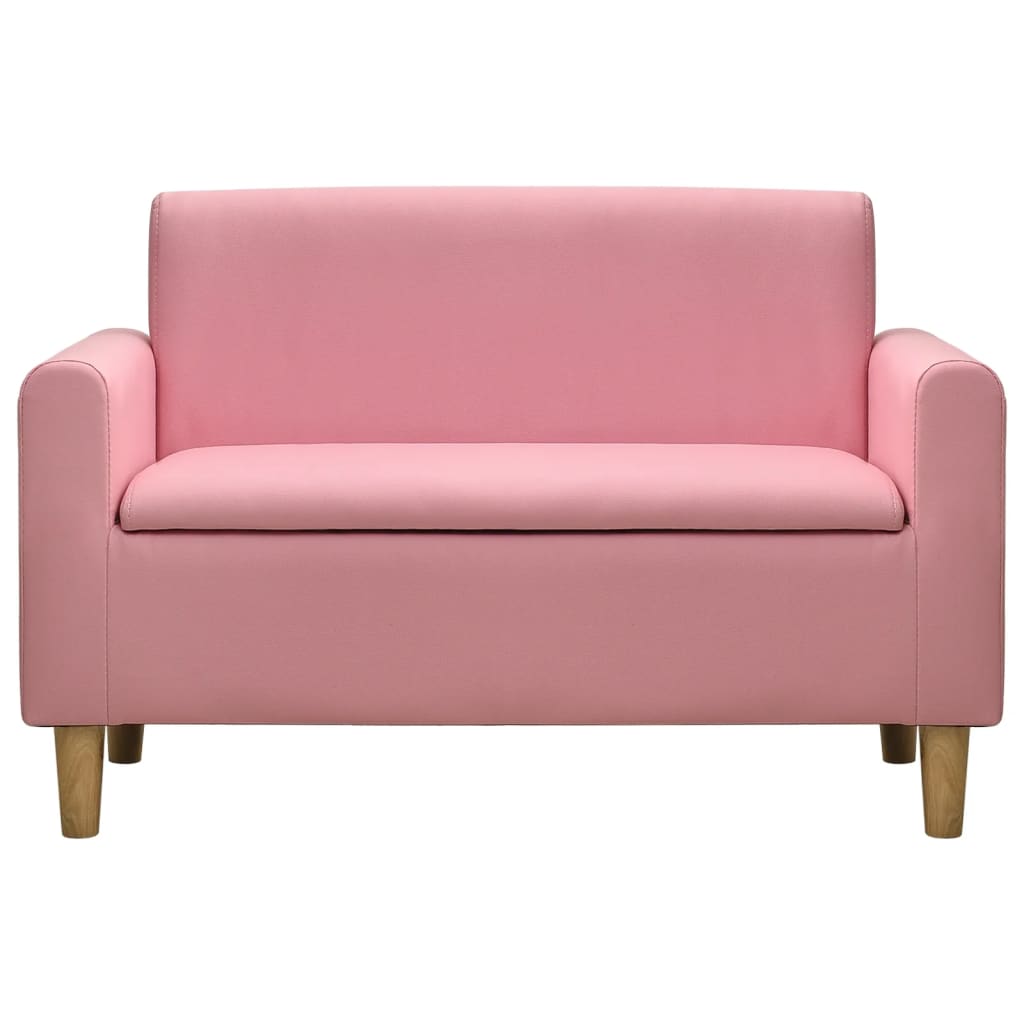 vidaXL 2-osobowa sofa dziecięca, różowa, sztuczna skóra