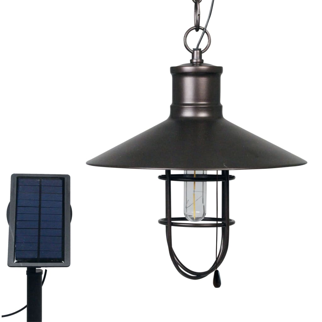 Luxbright Solarna lampa ogrodowa LED Caledon, ciemnobrązowa, 34112