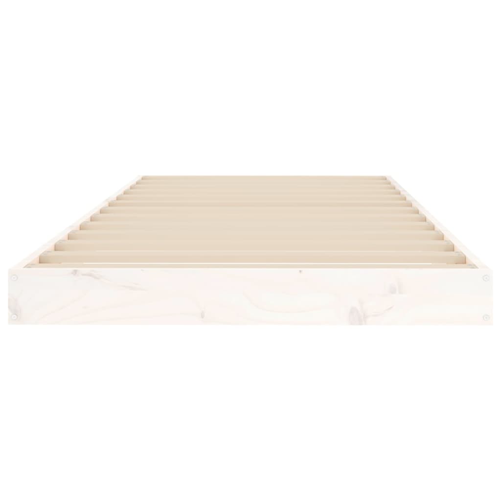 vidaXL Rama łóżka, biała, 75x190 cm, pojedyncza mała, drewno sosnowe