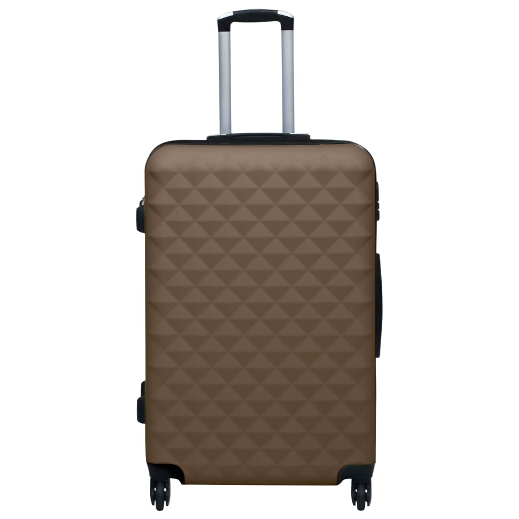 vidaXL Zestaw twardych walizek na kółkach, 3 szt., brązowy, ABS