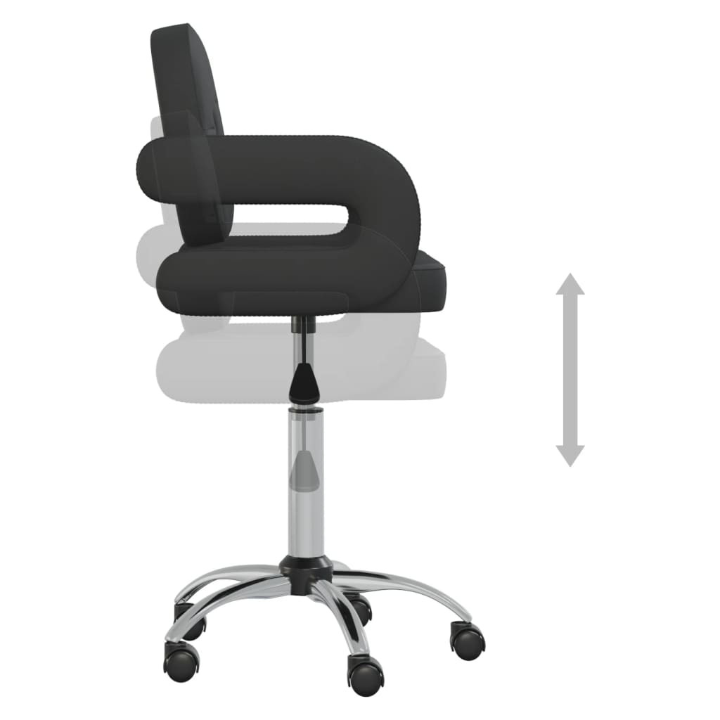 vidaXL Obrotowe krzesła stołowe, 4 szt., czarne, obite sztuczną skórą
