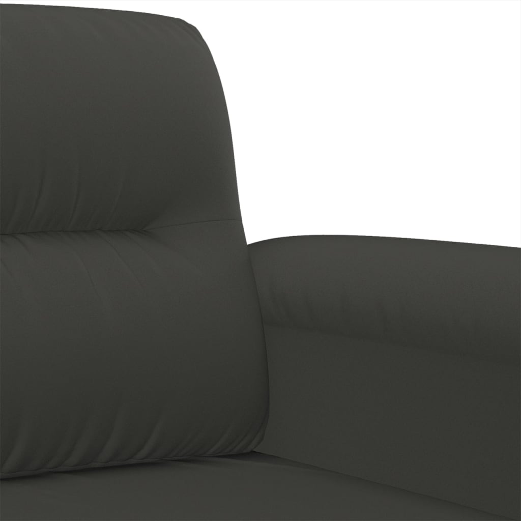 vidaXL Fotel, ciemnoszary, 60 cm, obity mikrofibrą