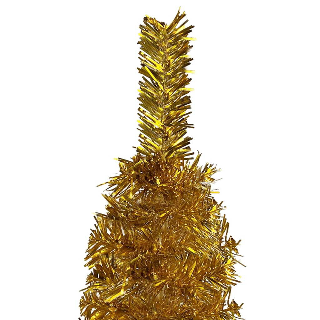 vidaXL Smukła choinka, złota, 210 cm