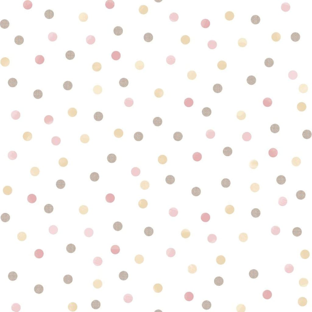 Noordwand Tapeta Mondo baby Confetti Dots, różowo-biało-brązowa