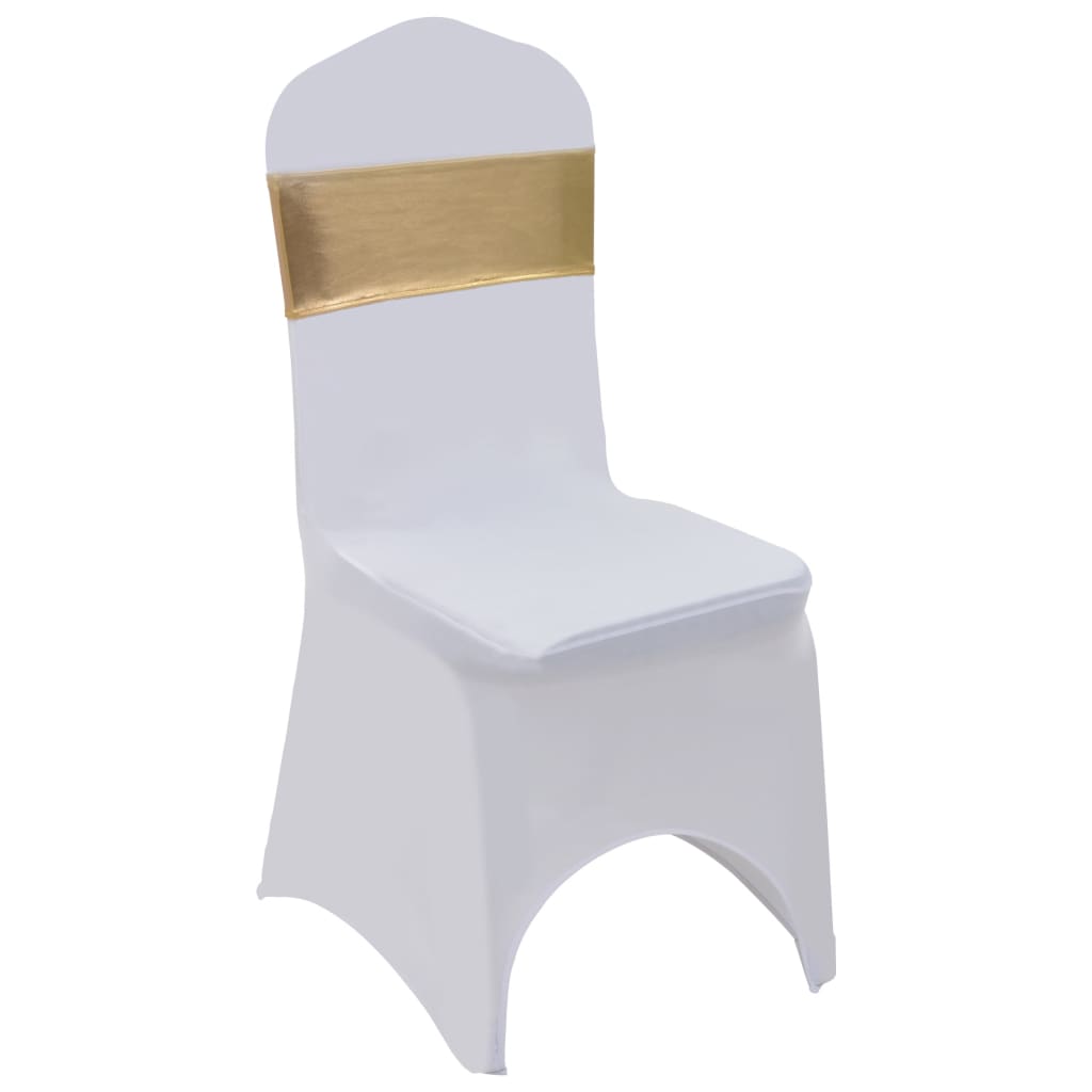 vidaXL Elastyczne opaski na krzesła, 25 szt., diamentowa klamra, złote