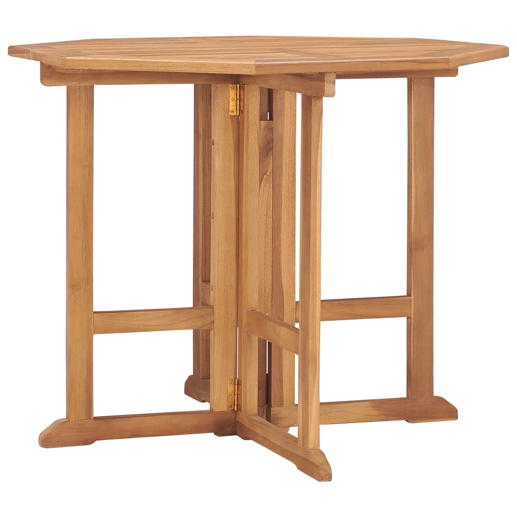 vidaXL Składany stół ogrodowy, 90x90x75 cm, lite drewno tekowe