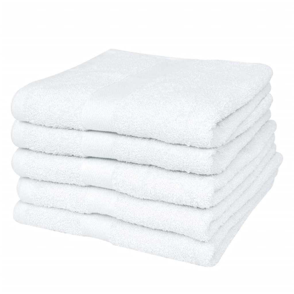 vidaXL Ręczniki hotelowe, 50 szt., bawełna, 400 g/m², 30x30 cm, białe
