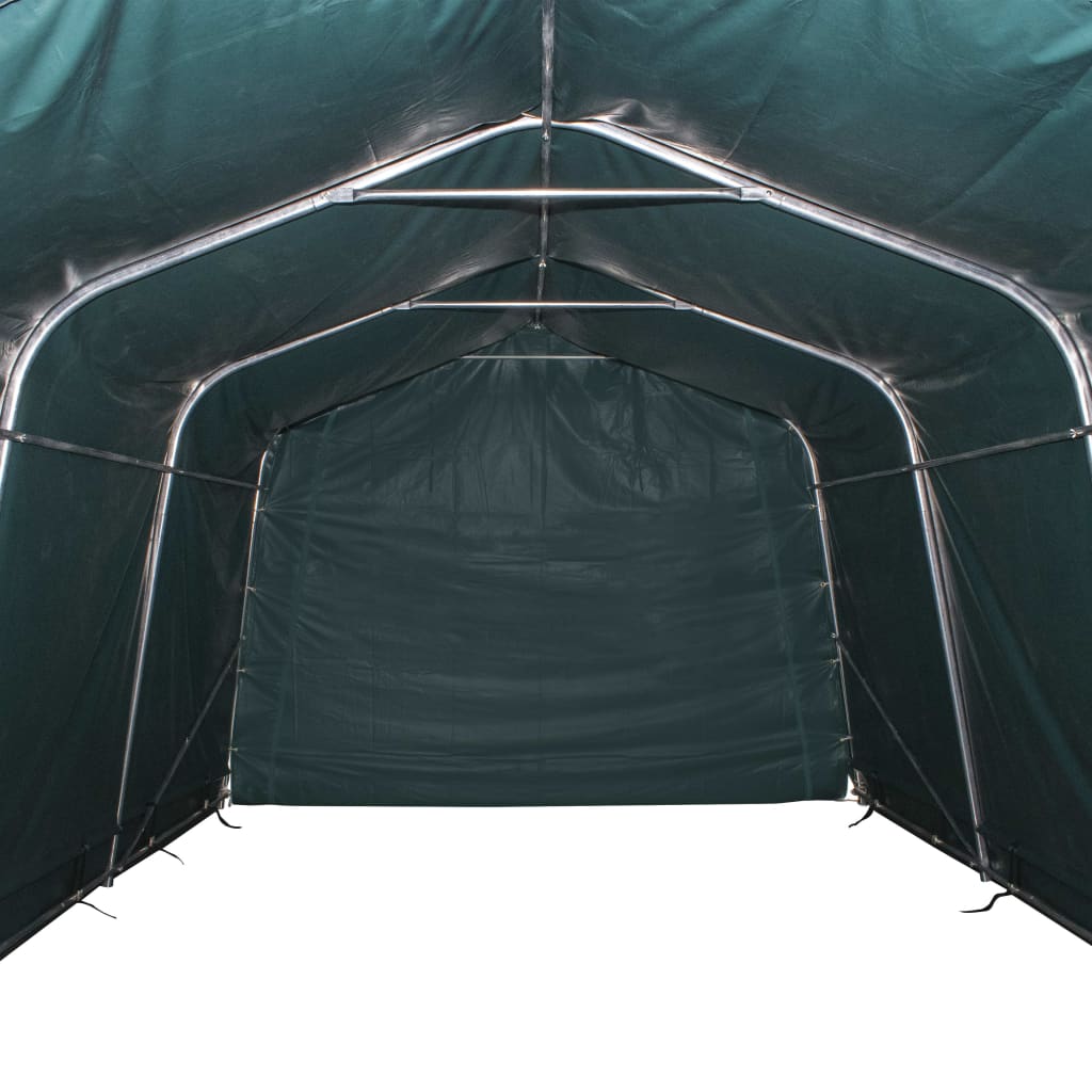 vidaXL Namiot dla bydła, PVC 550 g/m², 3,3 x 16 m, ciemnozielony