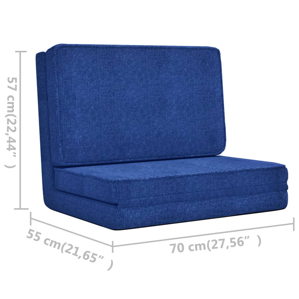 vidaXL Składane krzesło podłogowe, niebieskie, tkanina