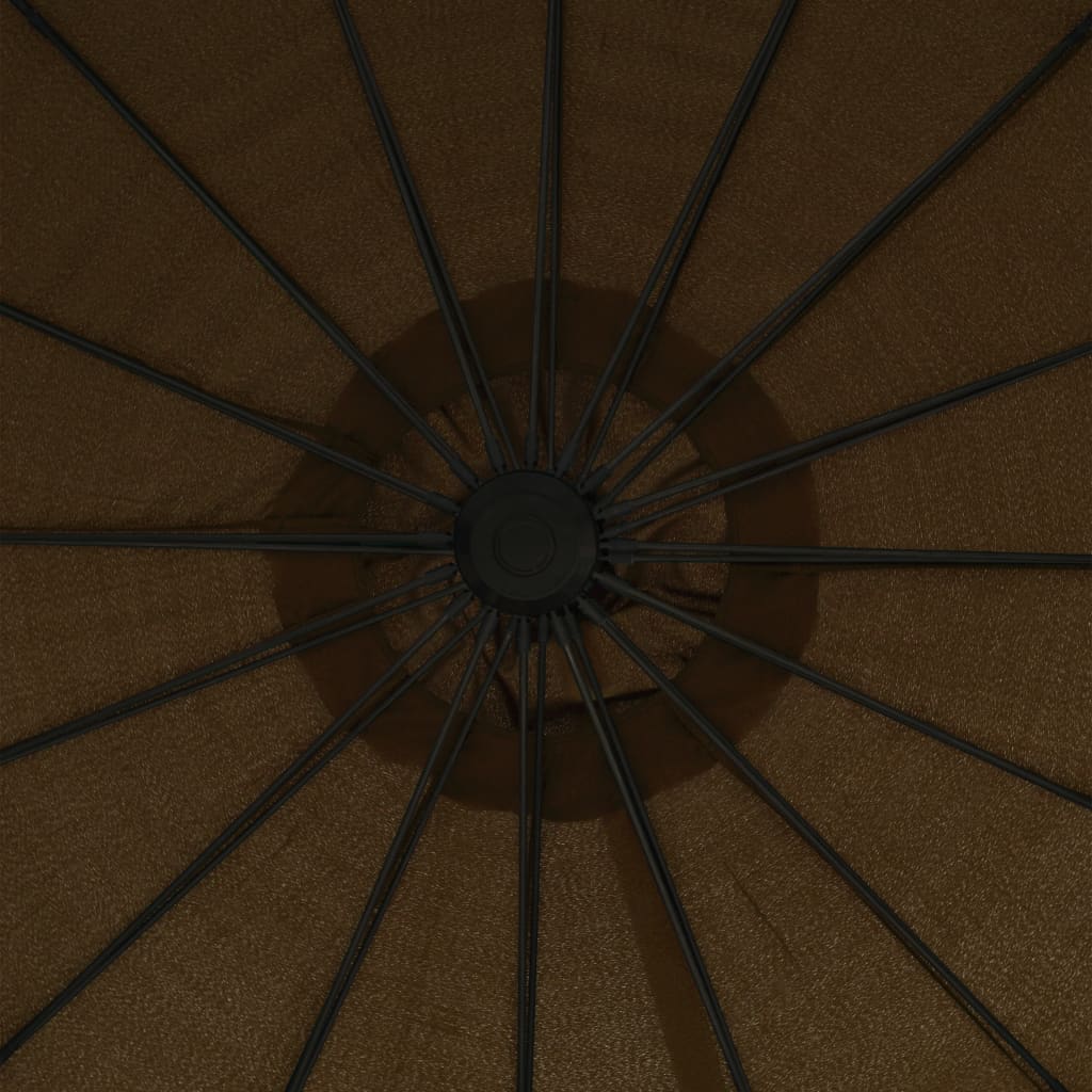 vidaXL Wiszący parasol ogrodowy, taupe, 3 m, słupek aluminiowy