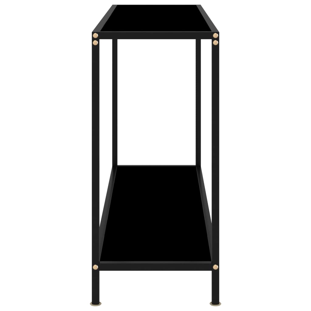 vidaXL Stolik konsolowy, czarny, 120x35x75 cm, szkło hartowane