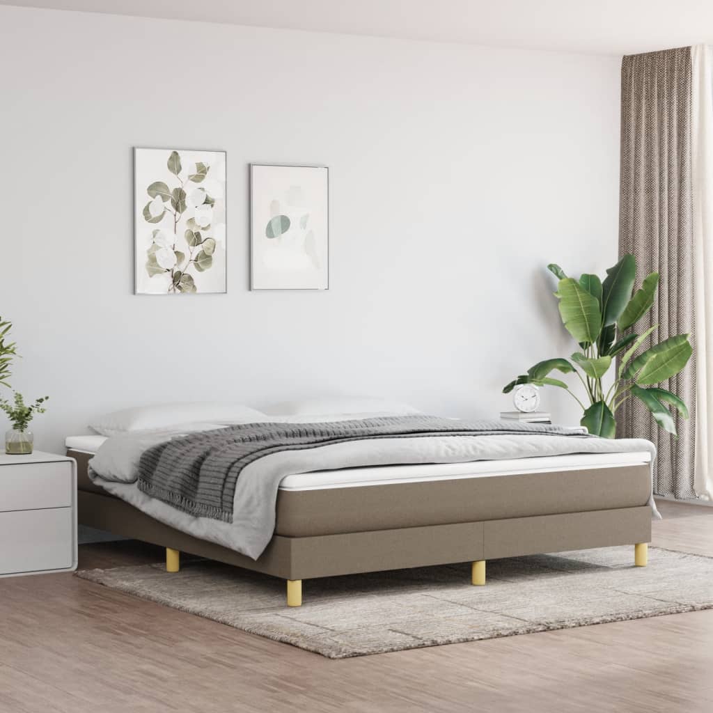 vidaXL Rama łóżka, kolor taupe, 180x200 cm, obita tkaniną