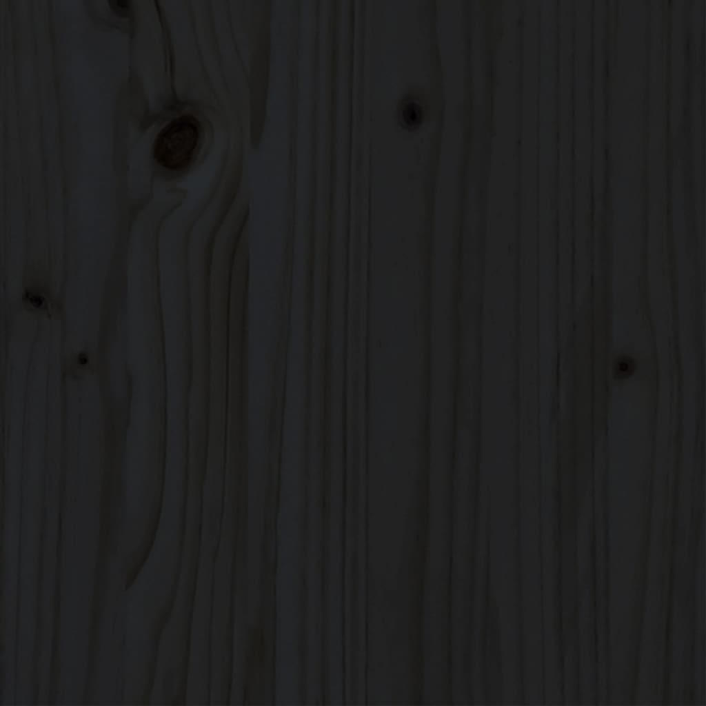 vidaXL Rama łóżka, czarna, lite drewno, 140x190 cm