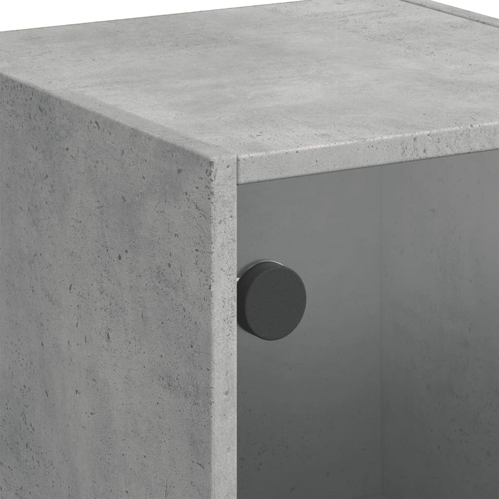 vidaXL Szafka ze szklanymi drzwiami, szarość betonu, 35x37x109 cm