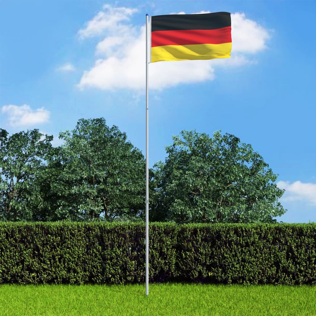 vidaXL Flaga Niemiec z aluminiowym masztem, 6 m