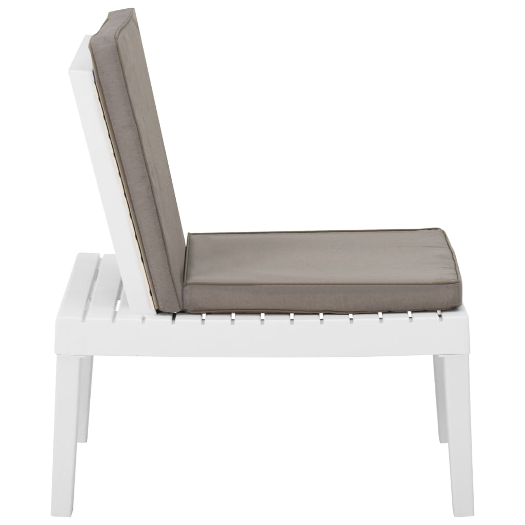 vidaXL Krzesła ogrodowe z poduszkami, 2 szt., plastik, białe