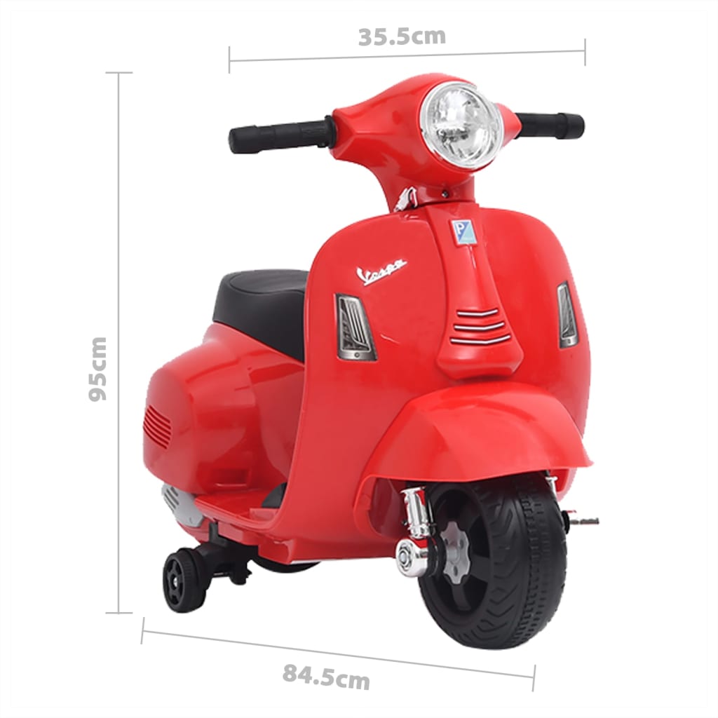 vidaXL Zabawkowy motocykl elektryczny Vespa GTS300, czerwony