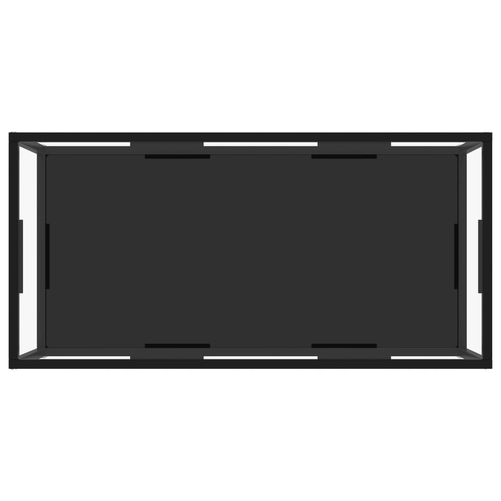 vidaXL Stolik, przezroczysty i czarny, 100x50x35 cm, szkło hartowane
