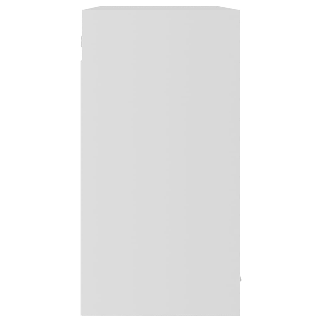 vidaXL Szafka wisząca z szybą, biała, 80x31x60 cm, płyta wiórowa