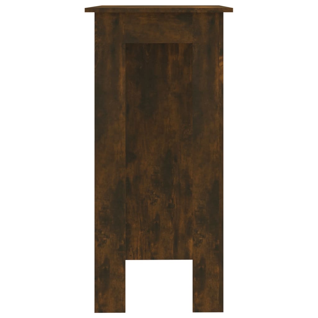 vidaXL Stolik barowy z półkami, przydymiony dąb, 102x50x103,5 cm