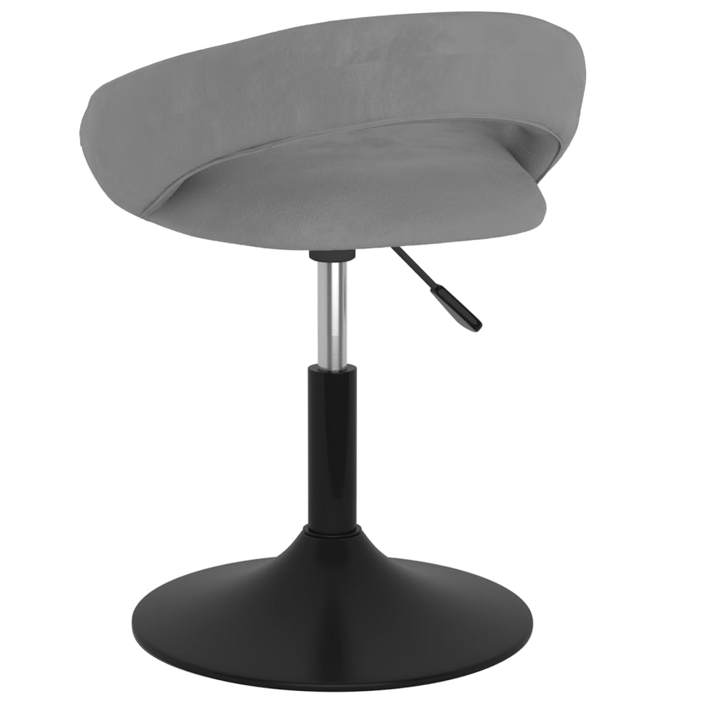 vidaXL Obrotowe krzesła stołowe, 6 szt., szare, obite aksamitem