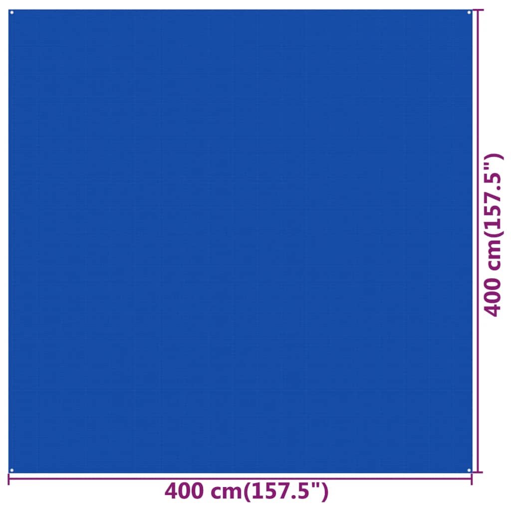 vidaXL Wykładzina do namiotu, 400x400 cm, niebieska, HDPE