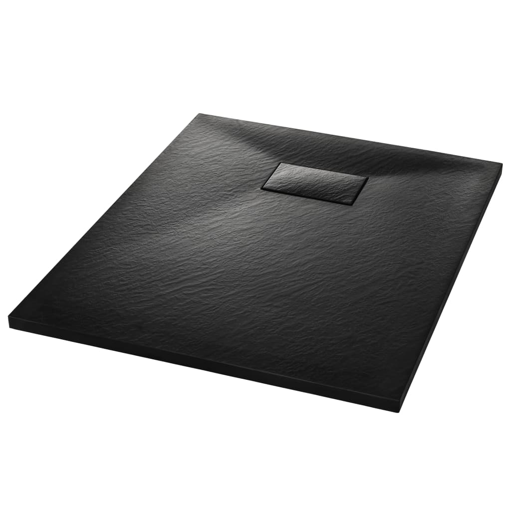 vidaXL Brodzik prysznicowy, SMC, czarny, 90 x 70 cm