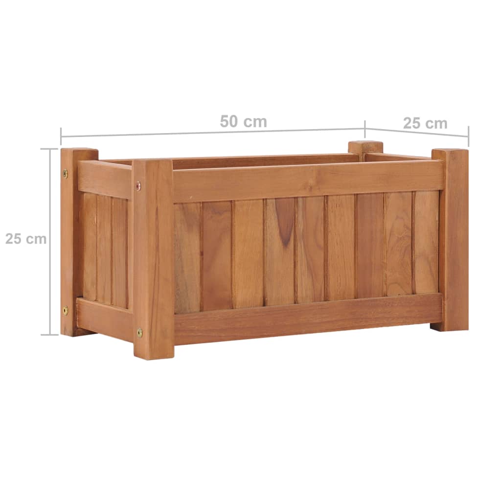 vidaXL Podwyższona donica 50x25x25 cm, lite drewno tekowe