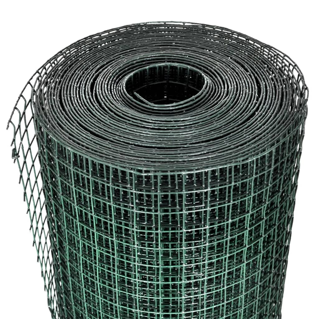 vidaXL Ogrodzenie z siatki, galwanizowane, PVC, 10x1 m, zielone