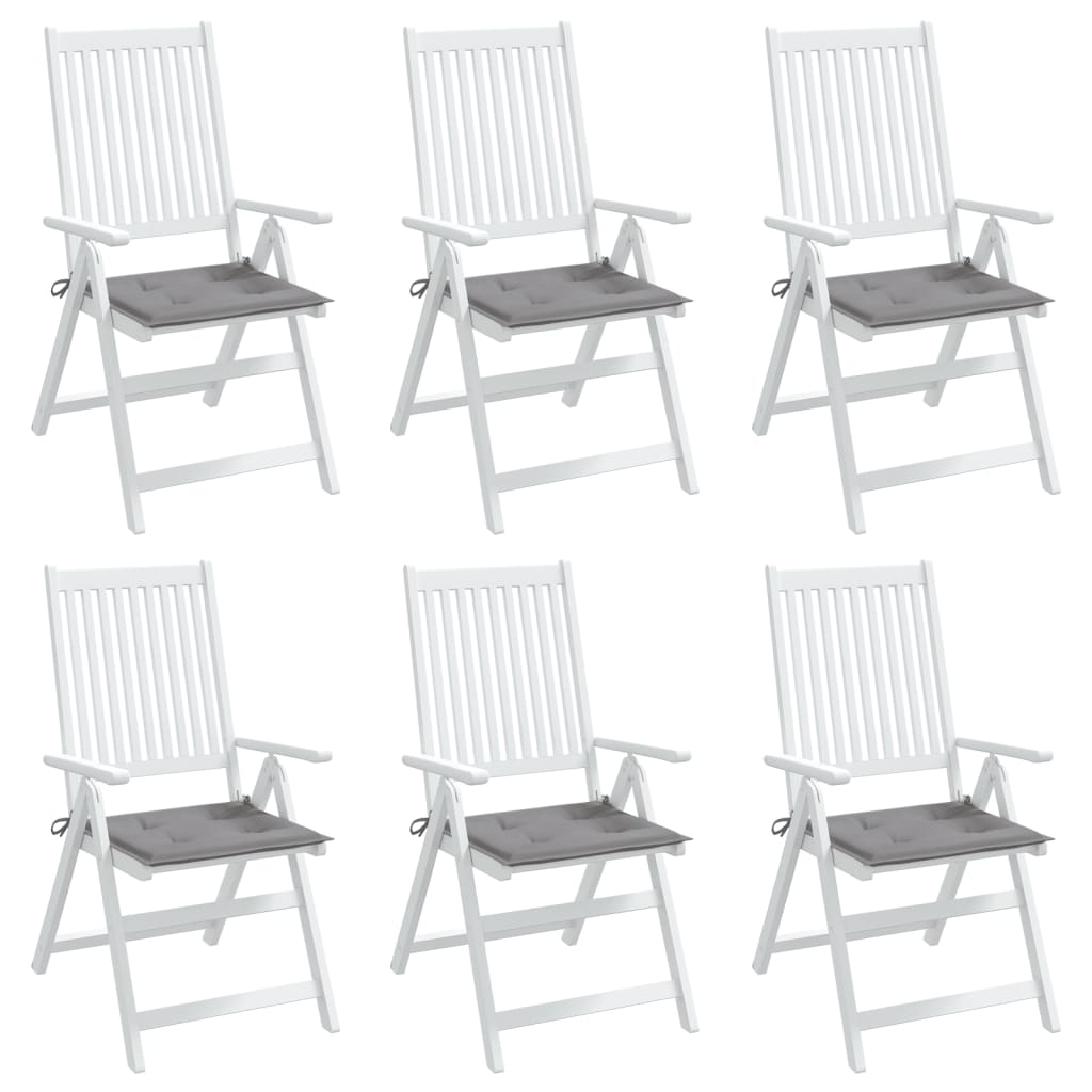 vidaXL Poduszki na krzesła ogrodowe, 6 szt., szare, 50x50x3 cm