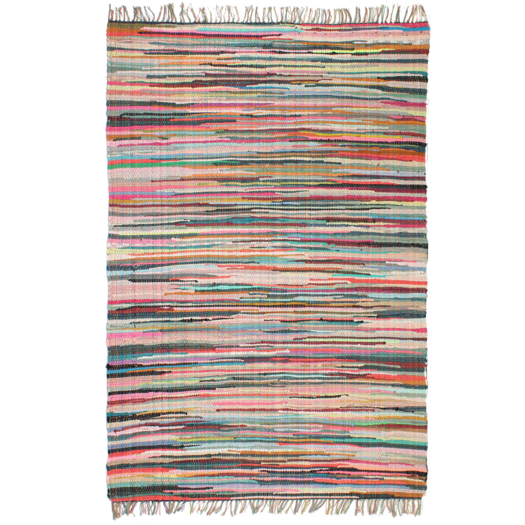 vidaXL Ręcznie tkany dywanik Chindi, bawełna, 120x170 cm, kolorowy