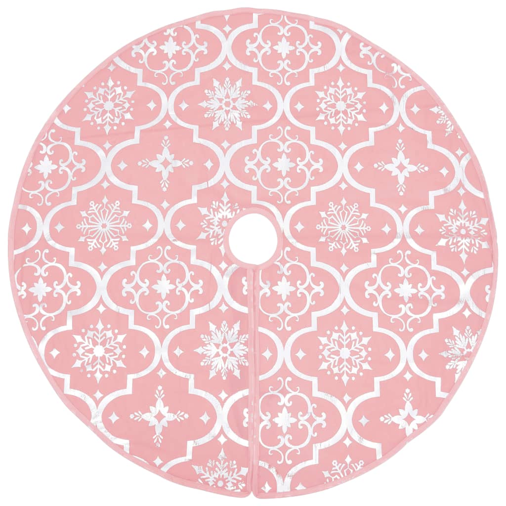 vidaXL Luksusowa osłona pod choinkę ze skarpetą, różowa, 90 cm