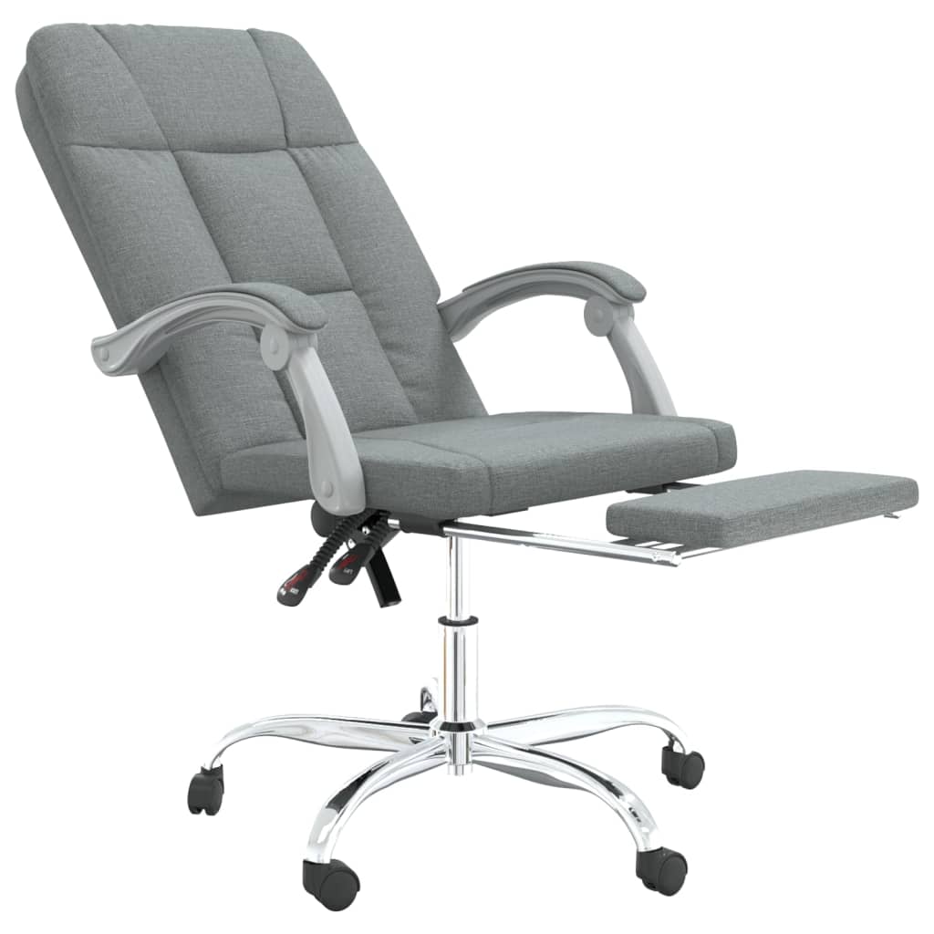 vidaXL Rozkładany fotel biurowy, ciemnoszary, obity tkaniną