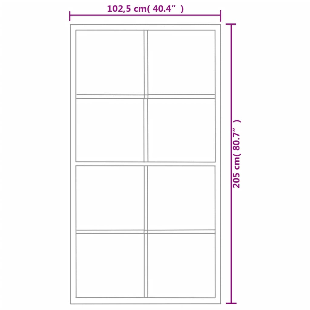 vidaXL Drzwi przesuwne, aluminium i szkło ESG, osprzęt, 102,5x205 cm