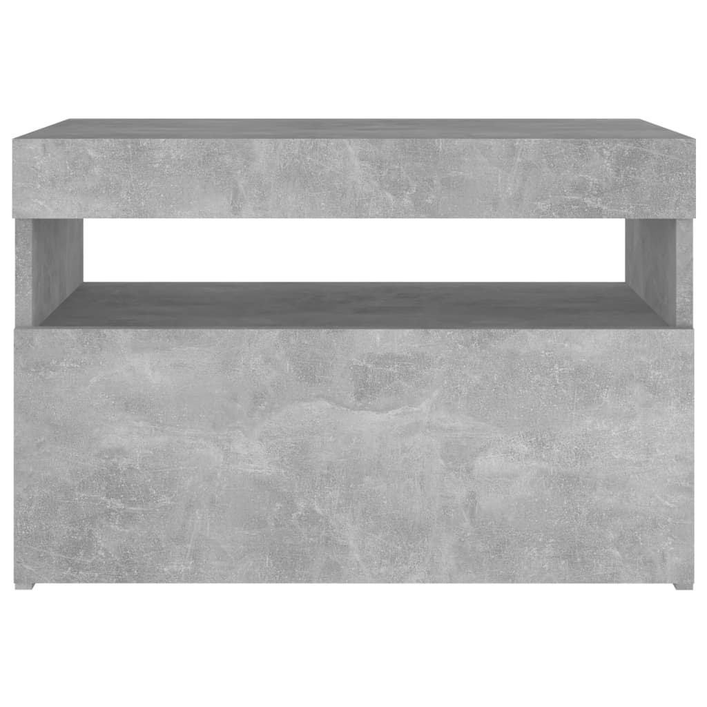 vidaXL Szafka nocna z oświetleniem LED, szarość betonu, 60x35x40 cm