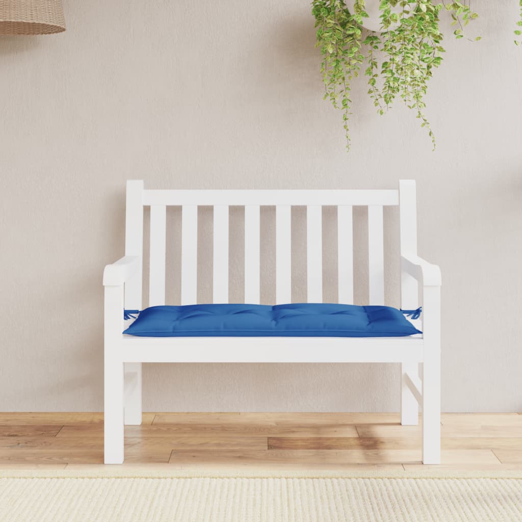 vidaXL Poduszka na ławkę ogrodową, niebieska, 110x50x7 cm, tkanina