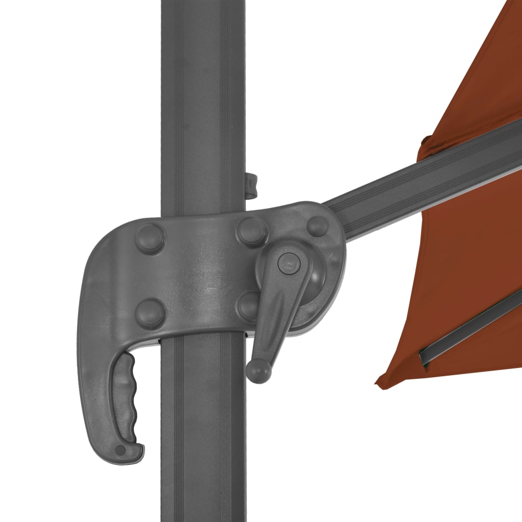 vidaXL Wiszący parasol na słupku aluminiowym, terakotowy, 400x300 cm