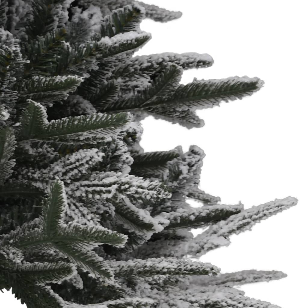 vidaXL Sztuczna choinka flokowana śniegiem z lampkami, 180 cm, PVC/PE